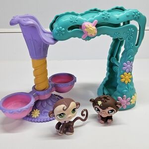 Littlest Pet Shop Twirlaround Treehouse Monkey Playset Hasbro LPS Pets 2005